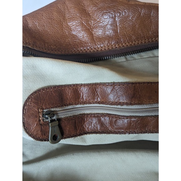 Rare Chloe leather bag w/crochet trim. Large Brown Boho Handbag. - Picture 11 of 16